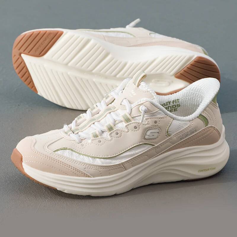 Women Shoes Skechers - Skechers Damen Slip-In Freizeitsneaker 150412-NTGR Naturgrün,