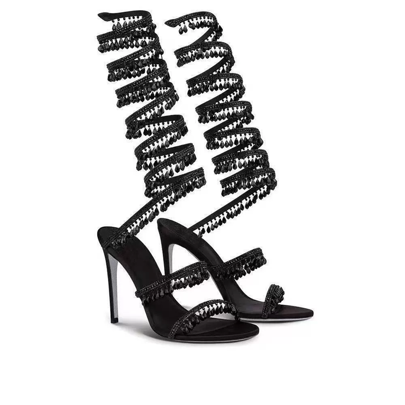Rhinestone Sandal Women - Dünne hochhackige Sandalen Sommer neue schlangenförmige