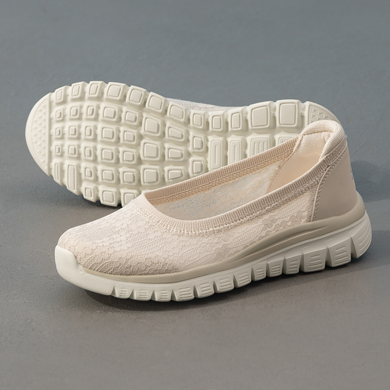 Women Shoes Skechers - Skechers Damen-Sneaker, Slip-On-Schuhe mit Spitze, flache