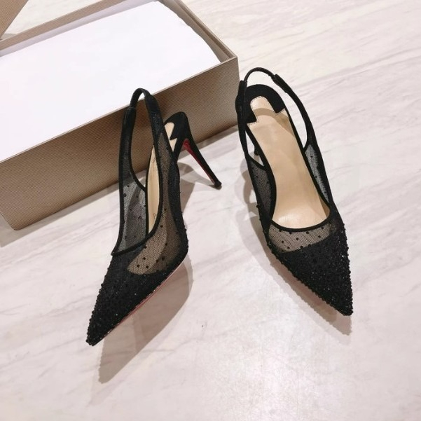 Netz-Strass Rückenfreie Stilet – Rhinestone Sandal Women Bewertung und Preis
