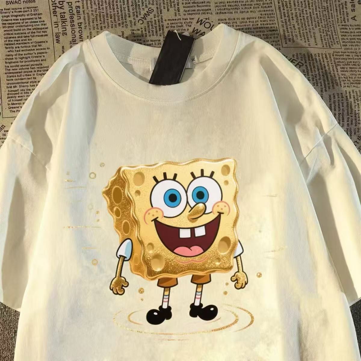Vintage SpongeBob-Print-T-Shir – Women'S Shoes For Crews Bewertung und Preis