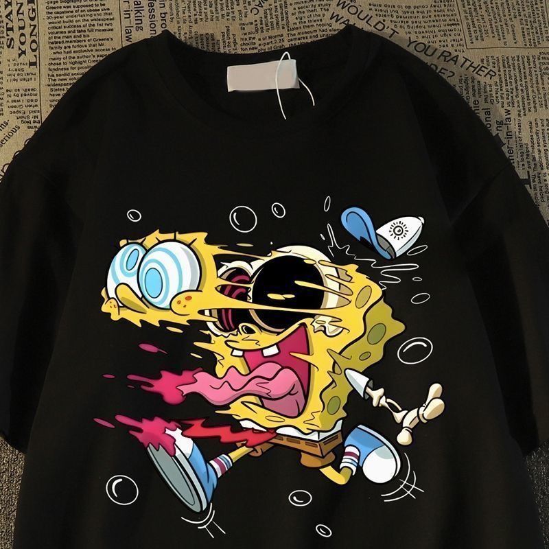 Vintage SpongeBob-Print-T-Shir – Women'S Shoes For Crews Bewertung und Preis