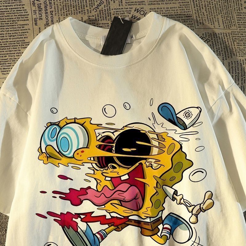 Vintage SpongeBob-Print-T-Shir – Women'S Shoes For Crews Bewertung und Preis
