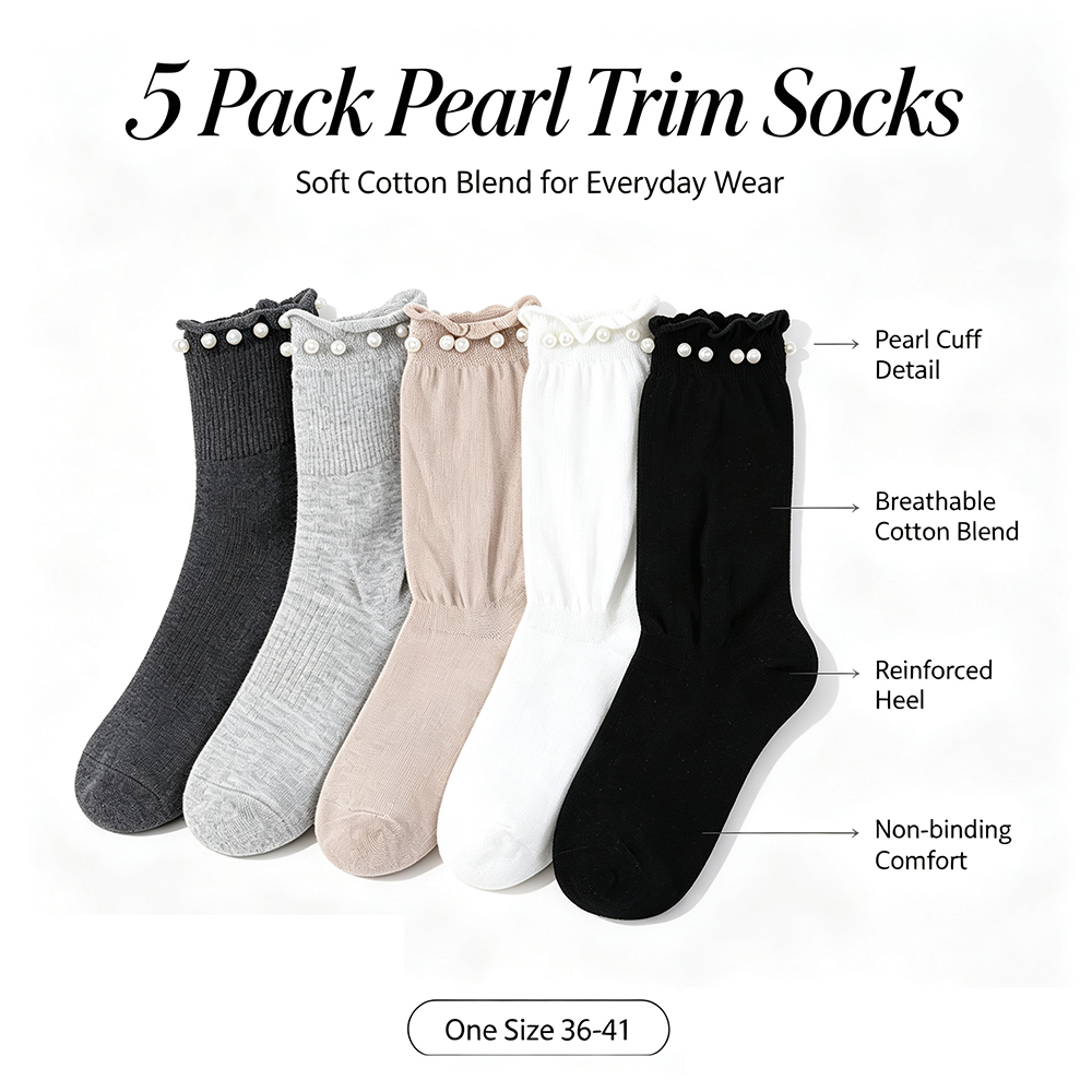 5 Paar Damen-Socken mit Perlen – Women'S Shoes For Crews Bewertung und Preis