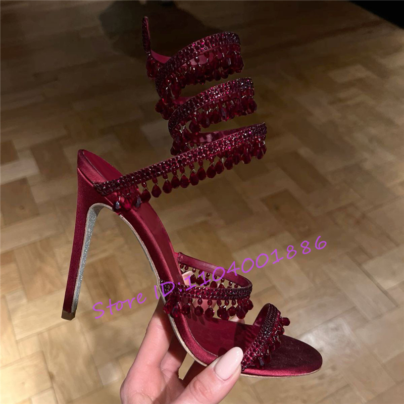 Strass Schlange Form Knöchel R – Rhinestone Sandal Women Bewertung und Preis
