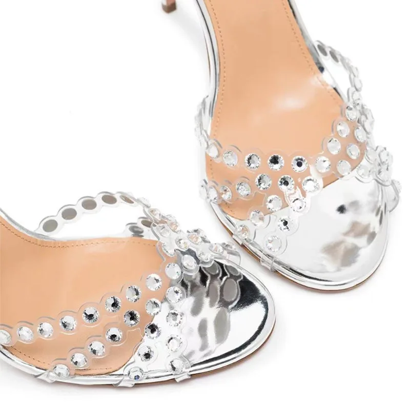 Elegante Übergrößen-Silber-Abs – Rhinestone Sandal Women Bewertung und Preis