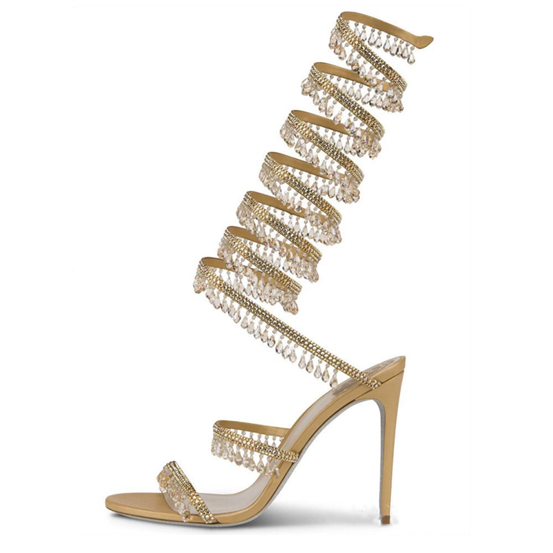 Dünne hochhackige Sandalen Som – Rhinestone Sandal Women Bewertung und Preis